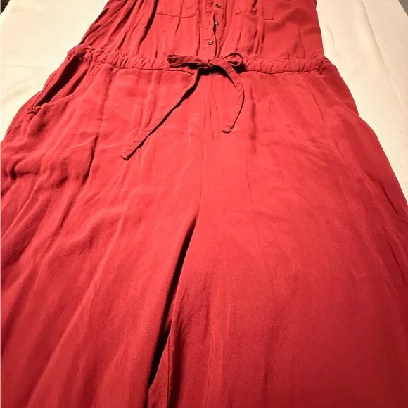 Universal Thread Rust Sleeveless Wide-Leg Jumpsuit with Drawstring - Picture 2 of 9